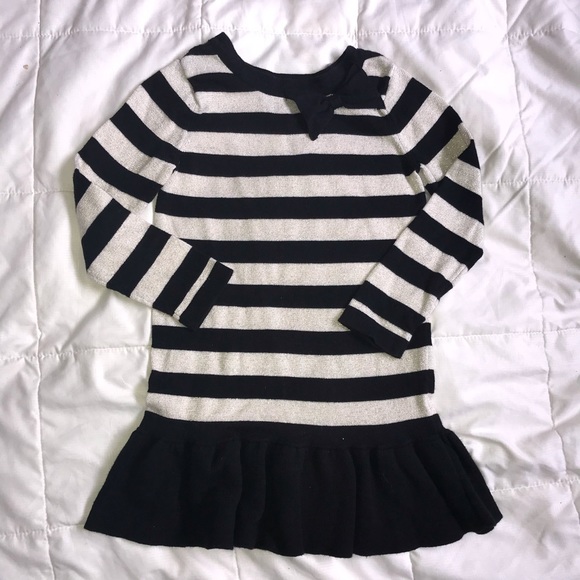 Striped sweater dress with bow - Picture 1 of 3